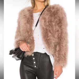 Dusty Rose Fur Jacket - Lamarque, Size Small